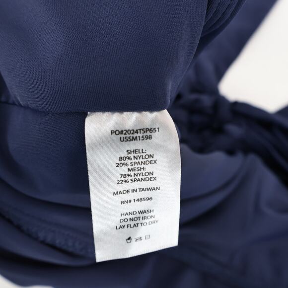 Universal Standard V Neck Tie Back Bikini Top Navy Blue Size 4XL 38-40 NWT - Picture 3 of 5